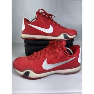Nike Kobe 10 X TB University‎ Red White 813030-602 Men US 9 Size